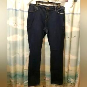 Faded Glory Dark Blue Denim Spandex Stretch Women's Straight Leg Jeans 18  AVG.